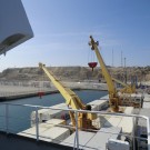 View on deck from bridge of mv Hellas Reefer